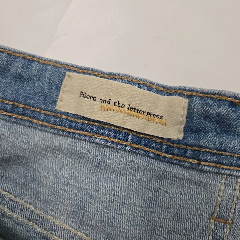 Pilcro And The Letterpress Size 29 Cotton Slim Boyfriend Jean Shorts FLAW - Picture 8 of 11